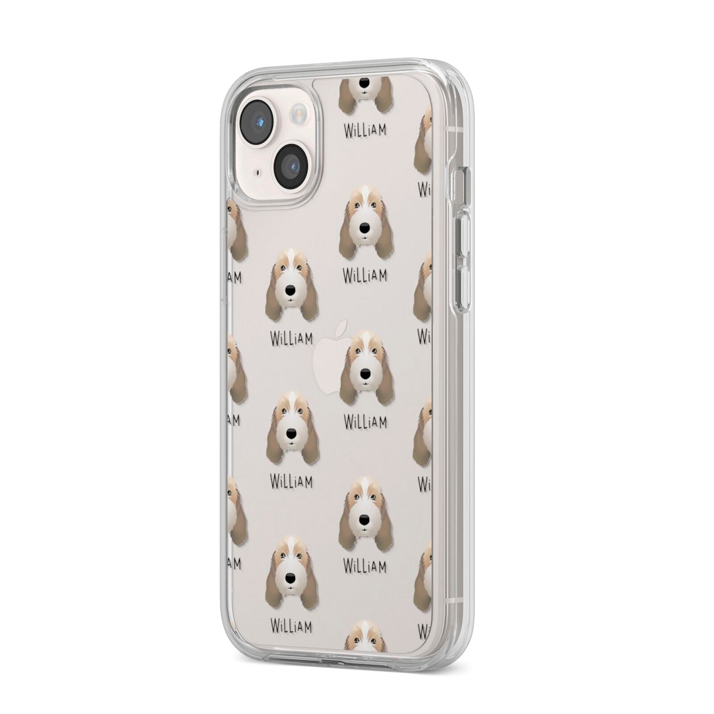 Petit Basset Griffon Vendeen Icon with Name iPhone 14 Plus Clear Tough Case Starlight Angled Image