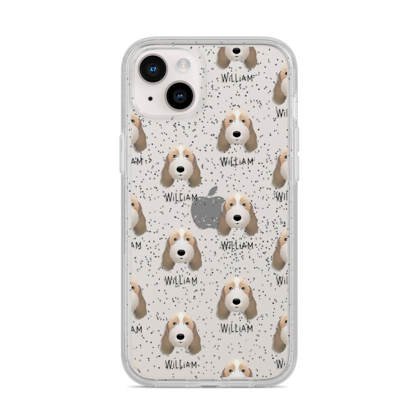 Petit Basset Griffon Vendeen Icon with Name iPhone 14 Plus Glitter Tough Case Starlight