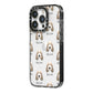 Petit Basset Griffon Vendeen Icon with Name iPhone 14 Pro Black Impact Case Side Angle on Silver phone