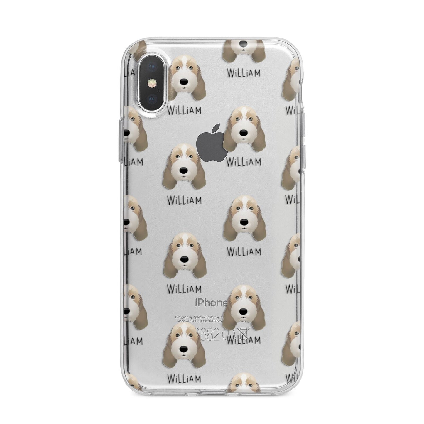 Petit Basset Griffon Vendeen Icon with Name iPhone X Bumper Case on Silver iPhone Alternative Image 1