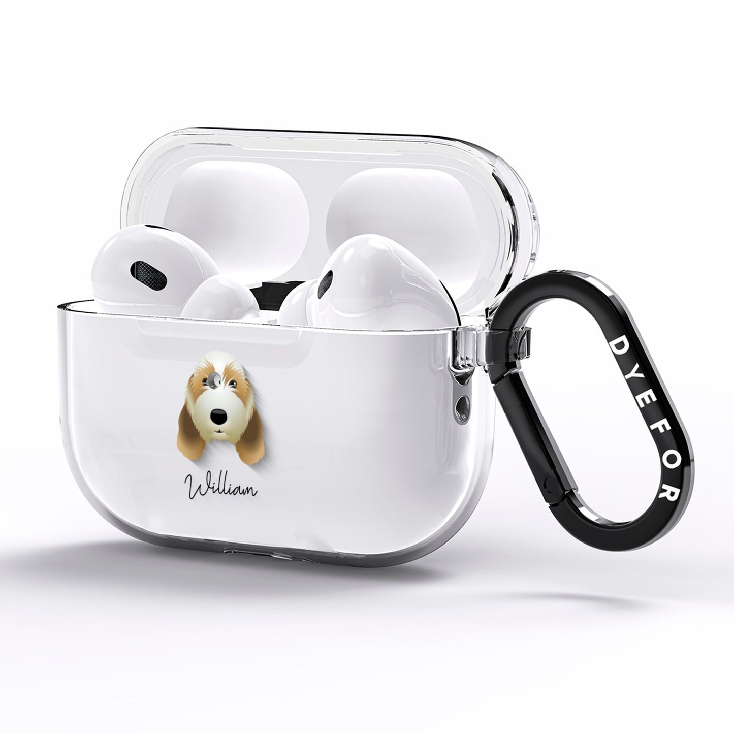 Petit Basset Griffon Vendeen Personalised AirPods Pro Clear Case Side Image
