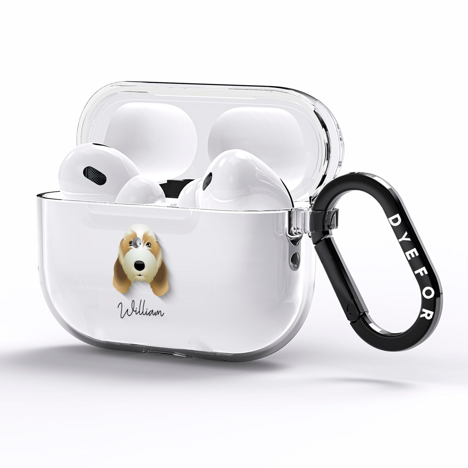 Petit Basset Griffon Vendeen Personalised AirPods Pro Clear Case Side Image