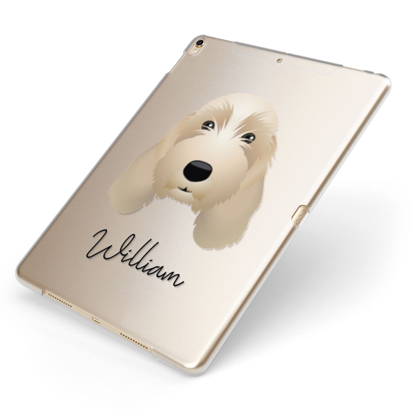 Petit Basset Griffon Vendeen Personalised Apple iPad Case on Gold iPad Side View