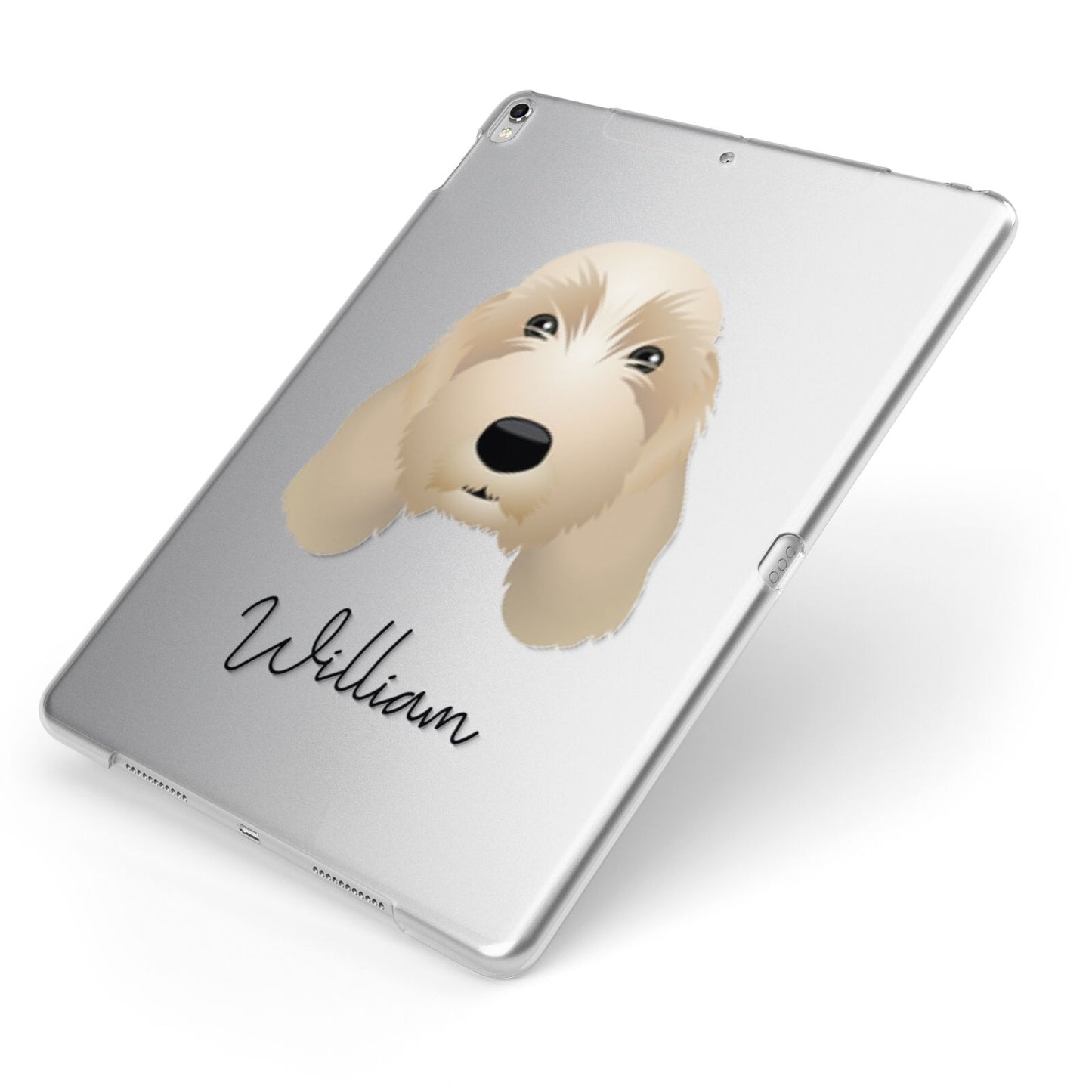 Petit Basset Griffon Vendeen Personalised Apple iPad Case on Silver iPad Side View