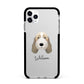 Petit Basset Griffon Vendeen Personalised Apple iPhone 11 Pro Max in Silver with Black Impact Case