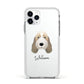 Petit Basset Griffon Vendeen Personalised Apple iPhone 11 Pro in Silver with White Impact Case