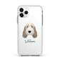 Petit Basset Griffon Vendeen Personalised Apple iPhone 11 Pro in Silver with White Impact Case