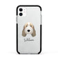 Petit Basset Griffon Vendeen Personalised Apple iPhone 11 in White with Black Impact Case