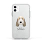 Petit Basset Griffon Vendeen Personalised Apple iPhone 11 in White with White Impact Case