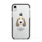 Petit Basset Griffon Vendeen Personalised Apple iPhone XR Impact Case Black Edge on Silver Phone
