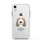 Petit Basset Griffon Vendeen Personalised Apple iPhone XR Impact Case White Edge on Silver Phone