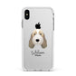 Petit Basset Griffon Vendeen Personalised Apple iPhone Xs Max Impact Case White Edge on Silver Phone