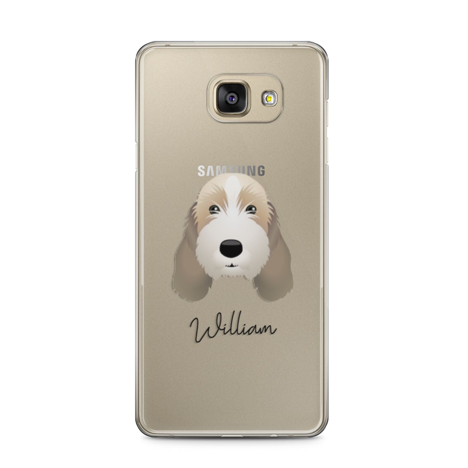 Petit Basset Griffon Vendeen Personalised Samsung Galaxy A5 2016 Case on gold phone