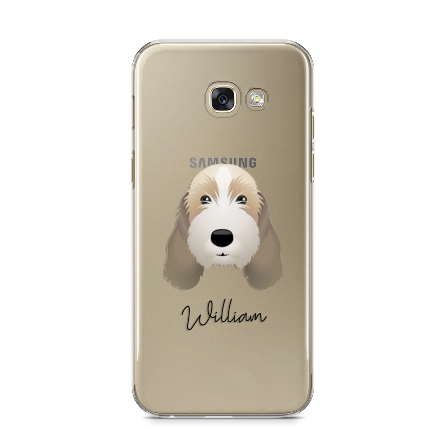 Petit Basset Griffon Vendeen Personalised Samsung Galaxy A5 2017 Case on gold phone