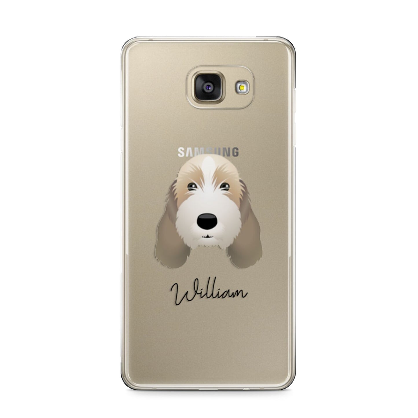 Petit Basset Griffon Vendeen Personalised Samsung Galaxy A9 2016 Case on gold phone