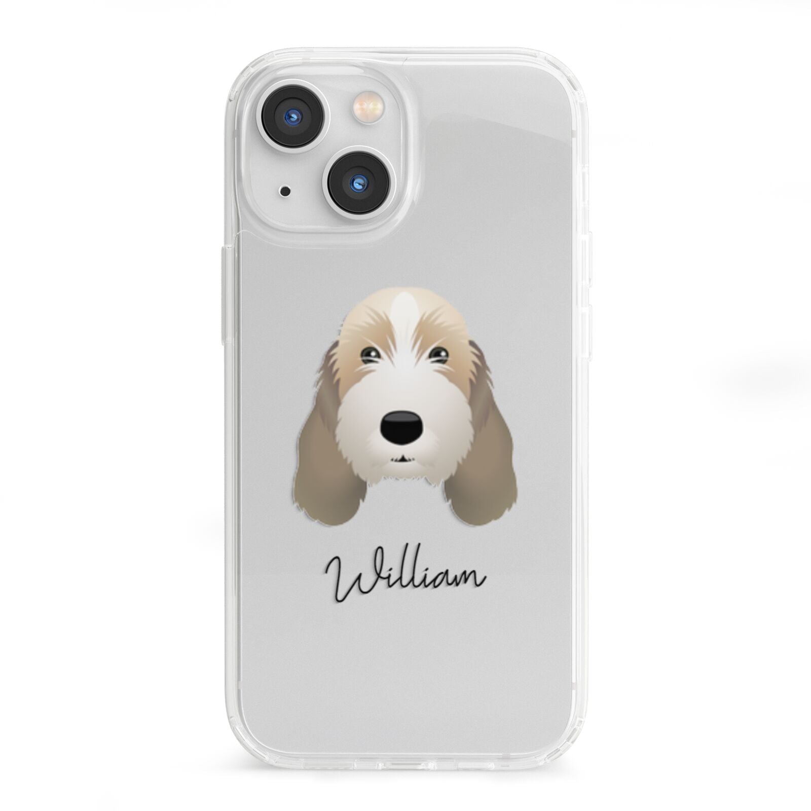 Petit Basset Griffon Vendeen Personalised iPhone 13 Mini Clear Bumper Case