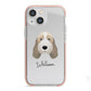 Petit Basset Griffon Vendeen Personalised iPhone 13 Mini TPU Impact Case with Pink Edges