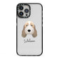 Petit Basset Griffon Vendeen Personalised iPhone 13 Pro Max Black Impact Case on Silver phone