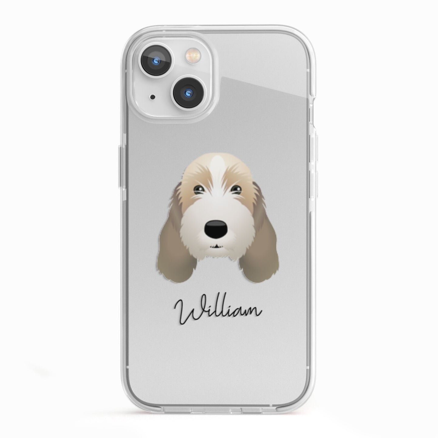 Petit Basset Griffon Vendeen Personalised iPhone 13 TPU Impact Case with White Edges