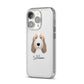 Petit Basset Griffon Vendeen Personalised iPhone 14 Pro Clear Tough Case Silver Angled Image