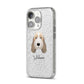 Petit Basset Griffon Vendeen Personalised iPhone 14 Pro Glitter Tough Case Silver Angled Image