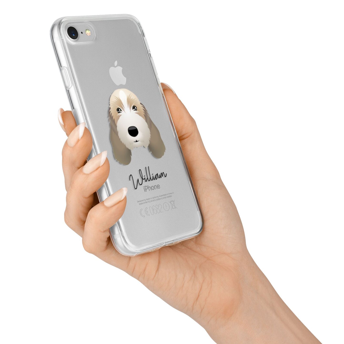 Petit Basset Griffon Vendeen Personalised iPhone 7 Bumper Case on Silver iPhone Alternative Image