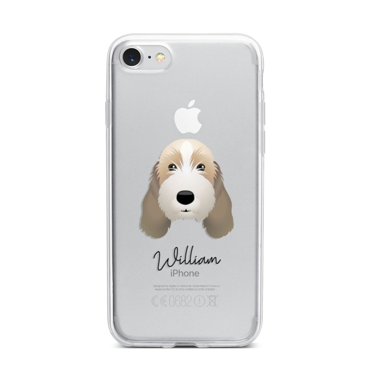 Petit Basset Griffon Vendeen Personalised iPhone 7 Bumper Case on Silver iPhone