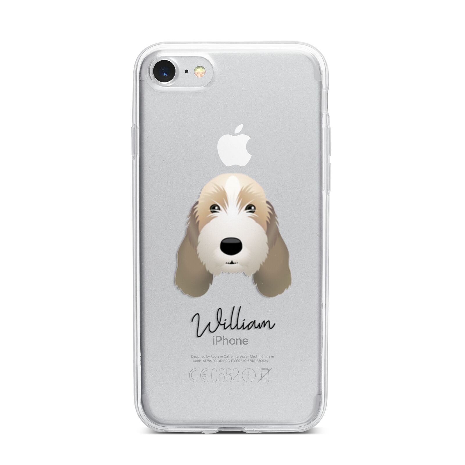 Petit Basset Griffon Vendeen Personalised iPhone 7 Bumper Case on Silver iPhone