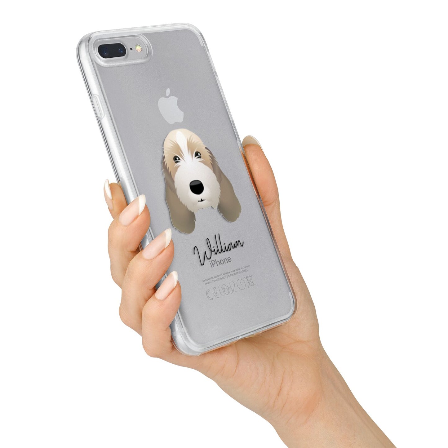 Petit Basset Griffon Vendeen Personalised iPhone 7 Plus Bumper Case on Silver iPhone Alternative Image