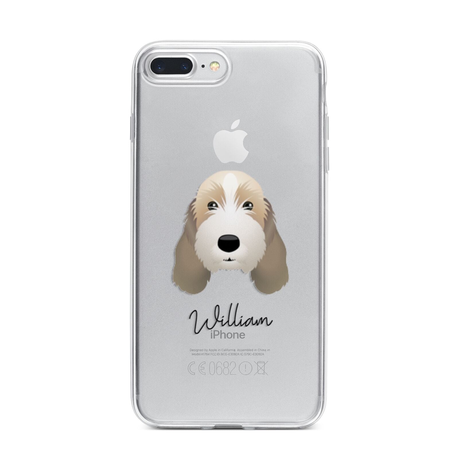 Petit Basset Griffon Vendeen Personalised iPhone 7 Plus Bumper Case on Silver iPhone