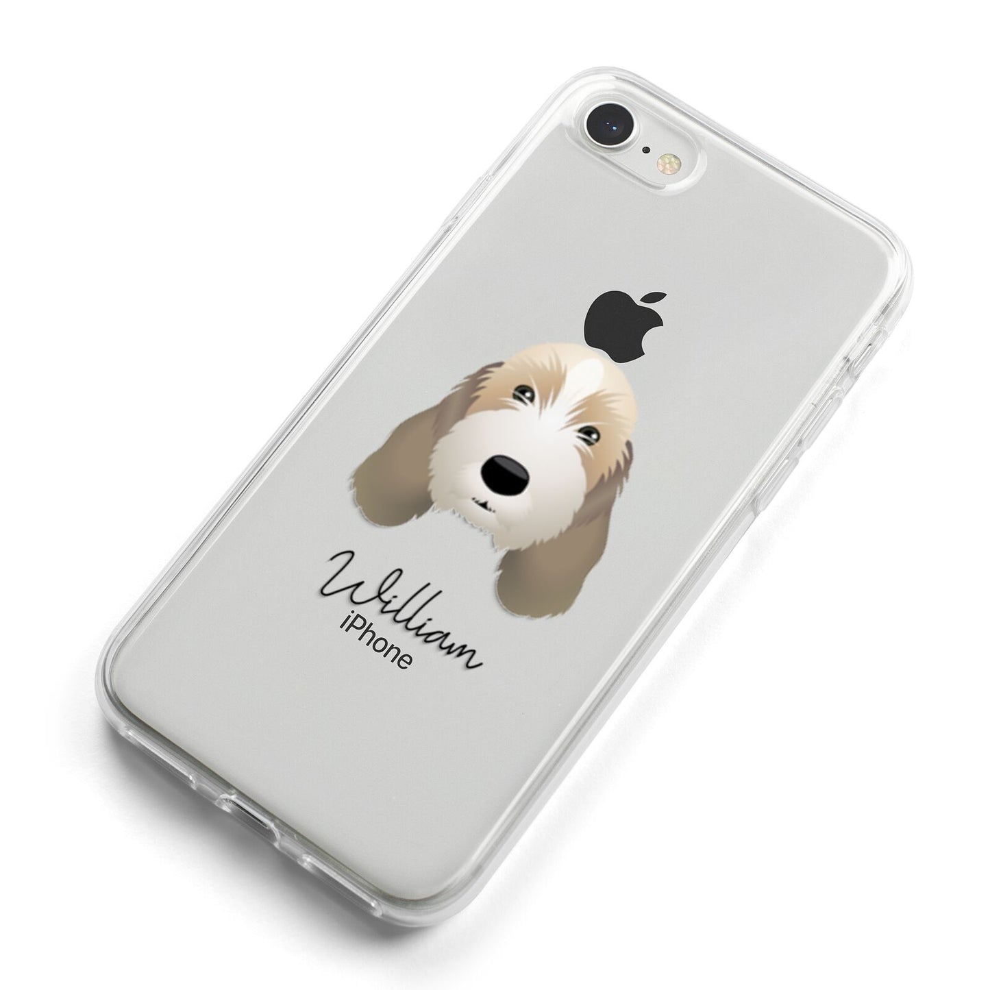 Petit Basset Griffon Vendeen Personalised iPhone 8 Bumper Case on Silver iPhone Alternative Image