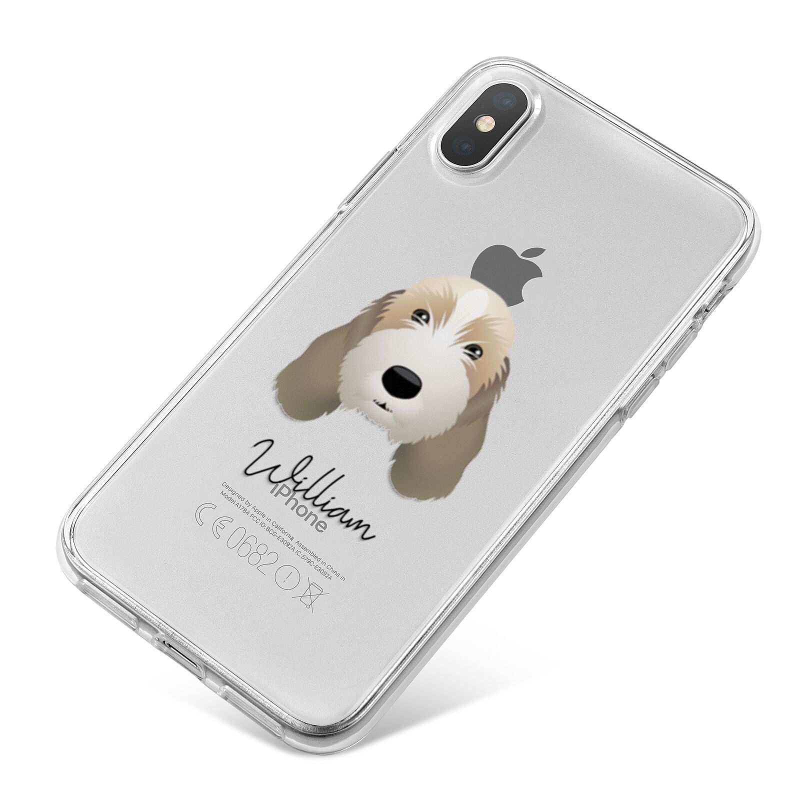 Petit Basset Griffon Vendeen Personalised iPhone X Bumper Case on Silver iPhone