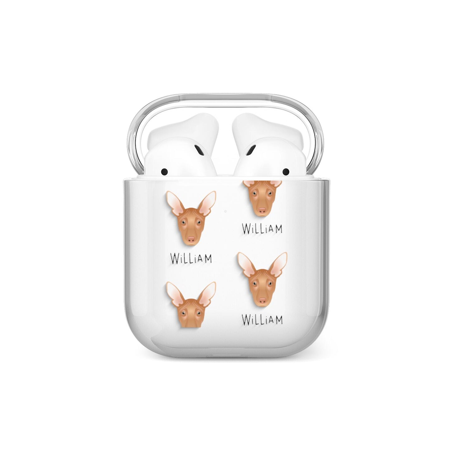 Pharaoh Hound Icon with Name AirPods Case