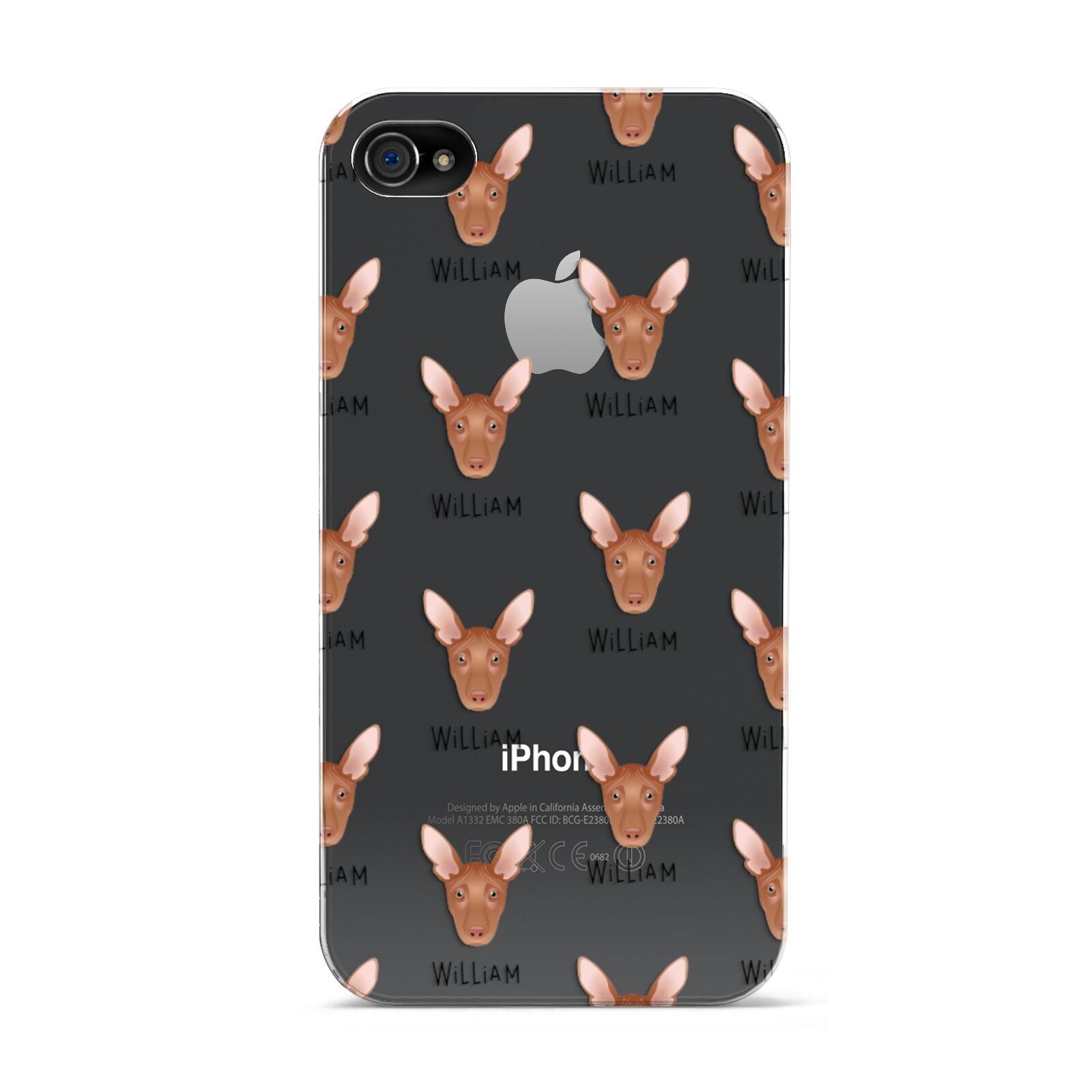 Pharaoh Hound Icon with Name Apple iPhone 4s Case