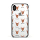 Pharaoh Hound Icon with Name Apple iPhone Xs Impact Case Black Edge on Silver Phone