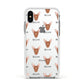Pharaoh Hound Icon with Name Apple iPhone Xs Impact Case White Edge on Silver Phone