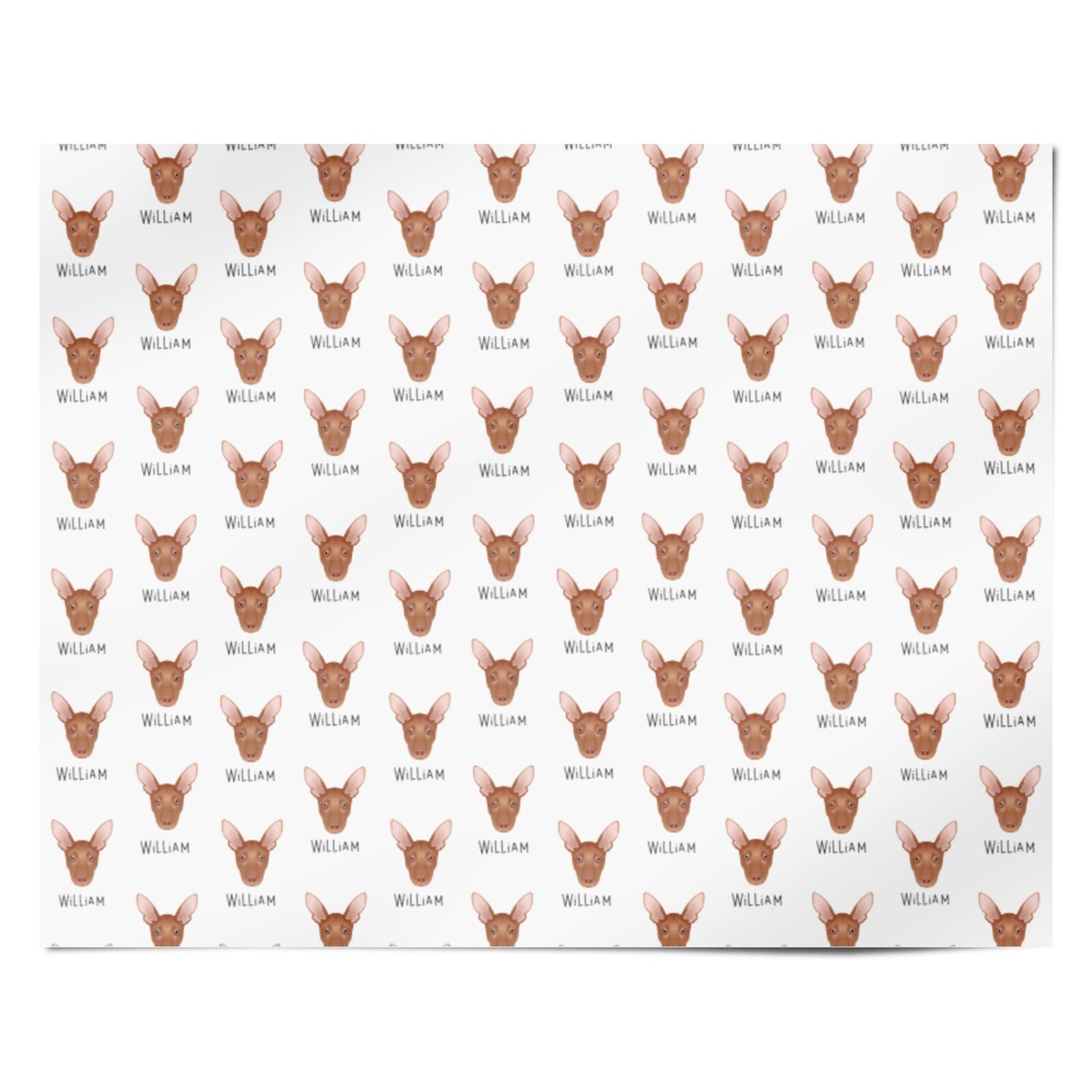 Pharaoh Hound Icon with Name Personalised Wrapping Paper Alternative