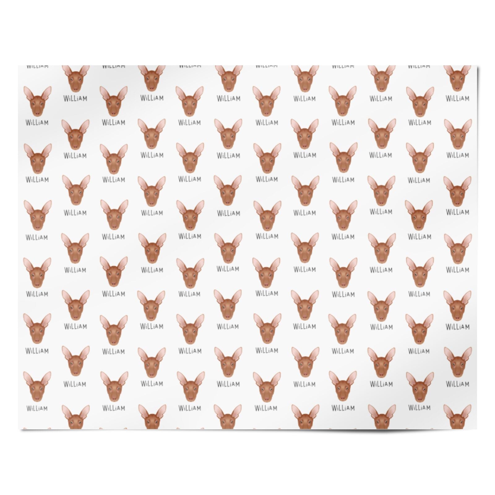 Pharaoh Hound Icon with Name Personalised Wrapping Paper Alternative