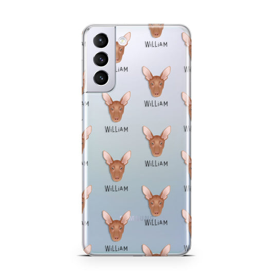 Pharaoh Hound Icon with Name Samsung S21 Plus Phone Case