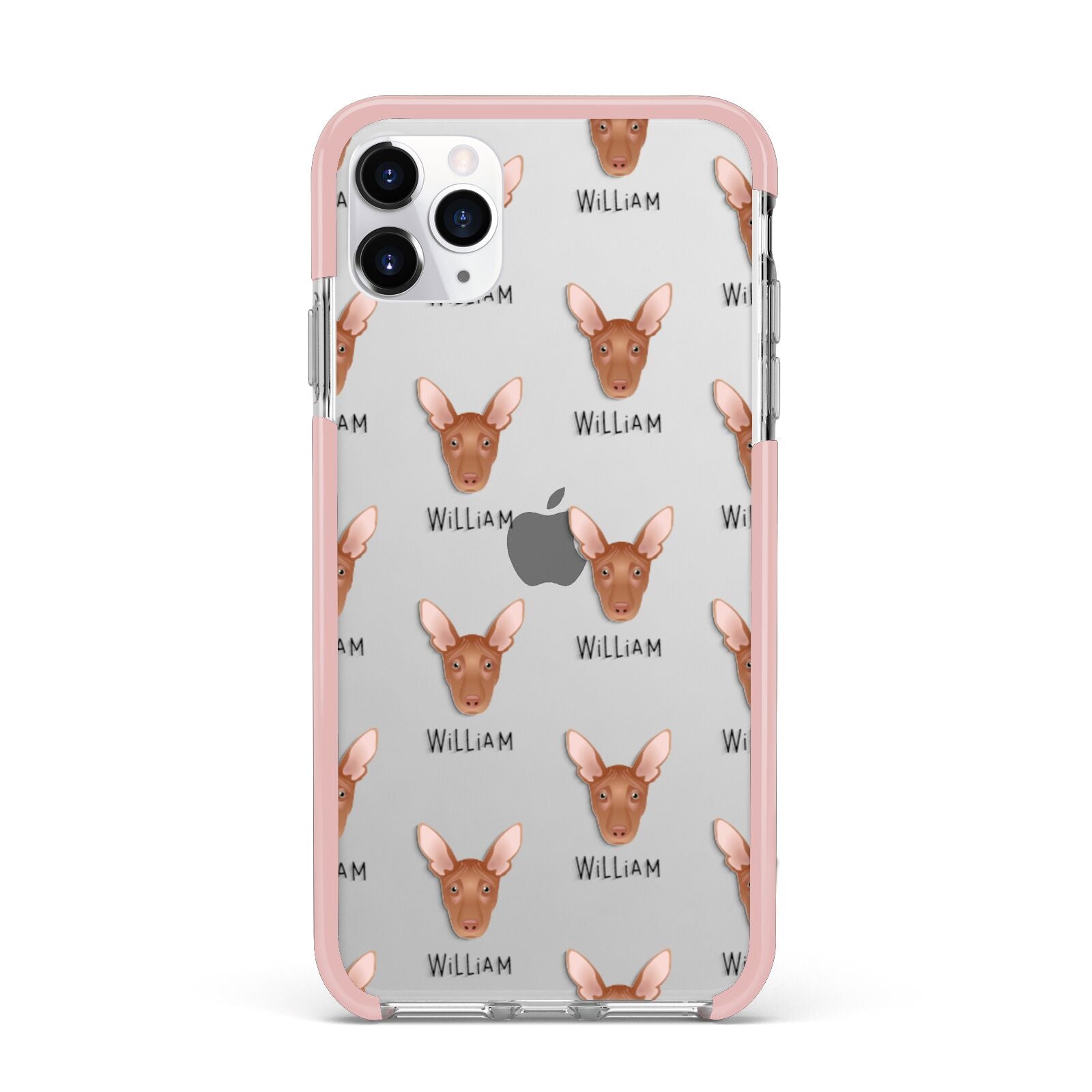 Pharaoh Hound Icon with Name iPhone 11 Pro Max Impact Pink Edge Case