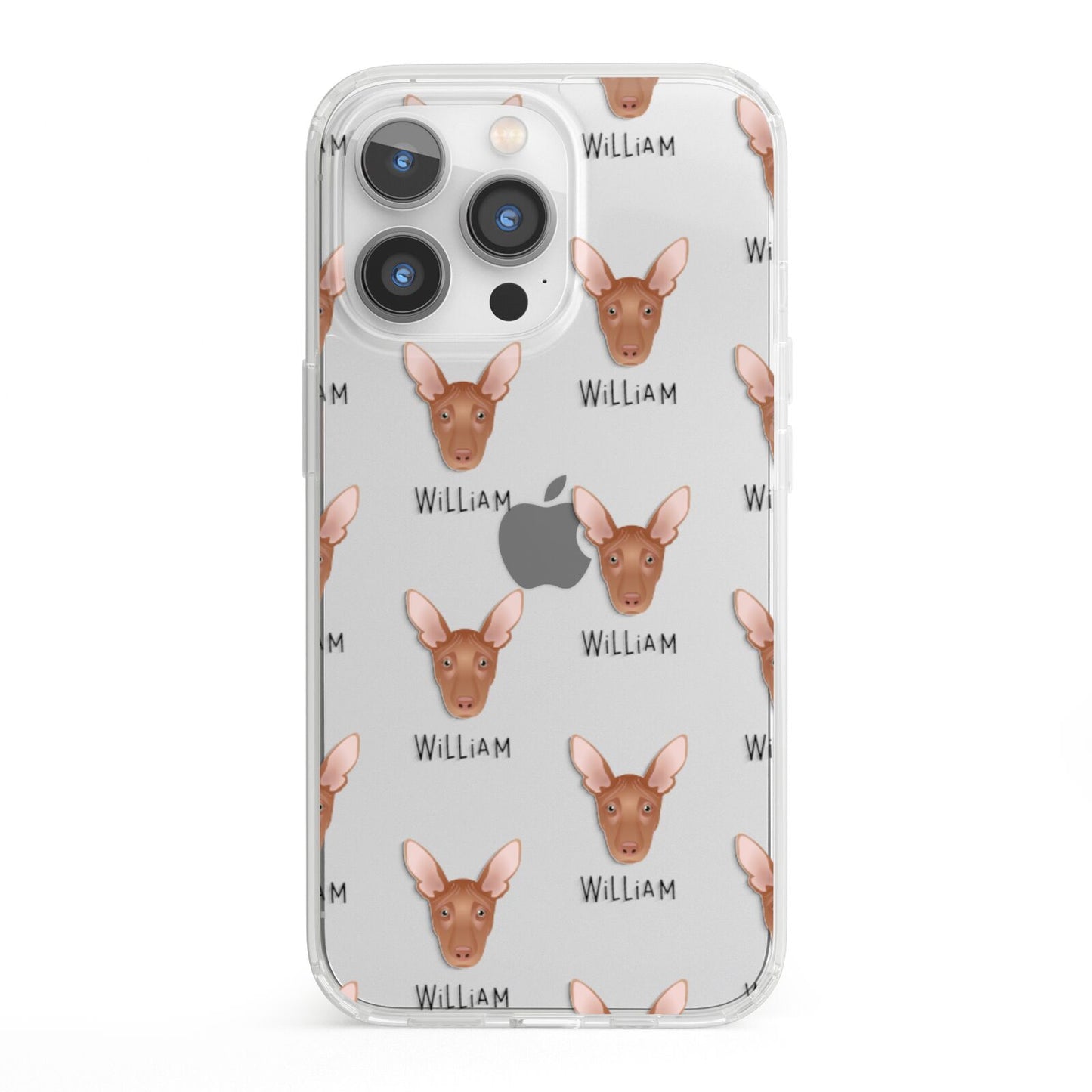 Pharaoh Hound Icon with Name iPhone 13 Pro Clear Bumper Case