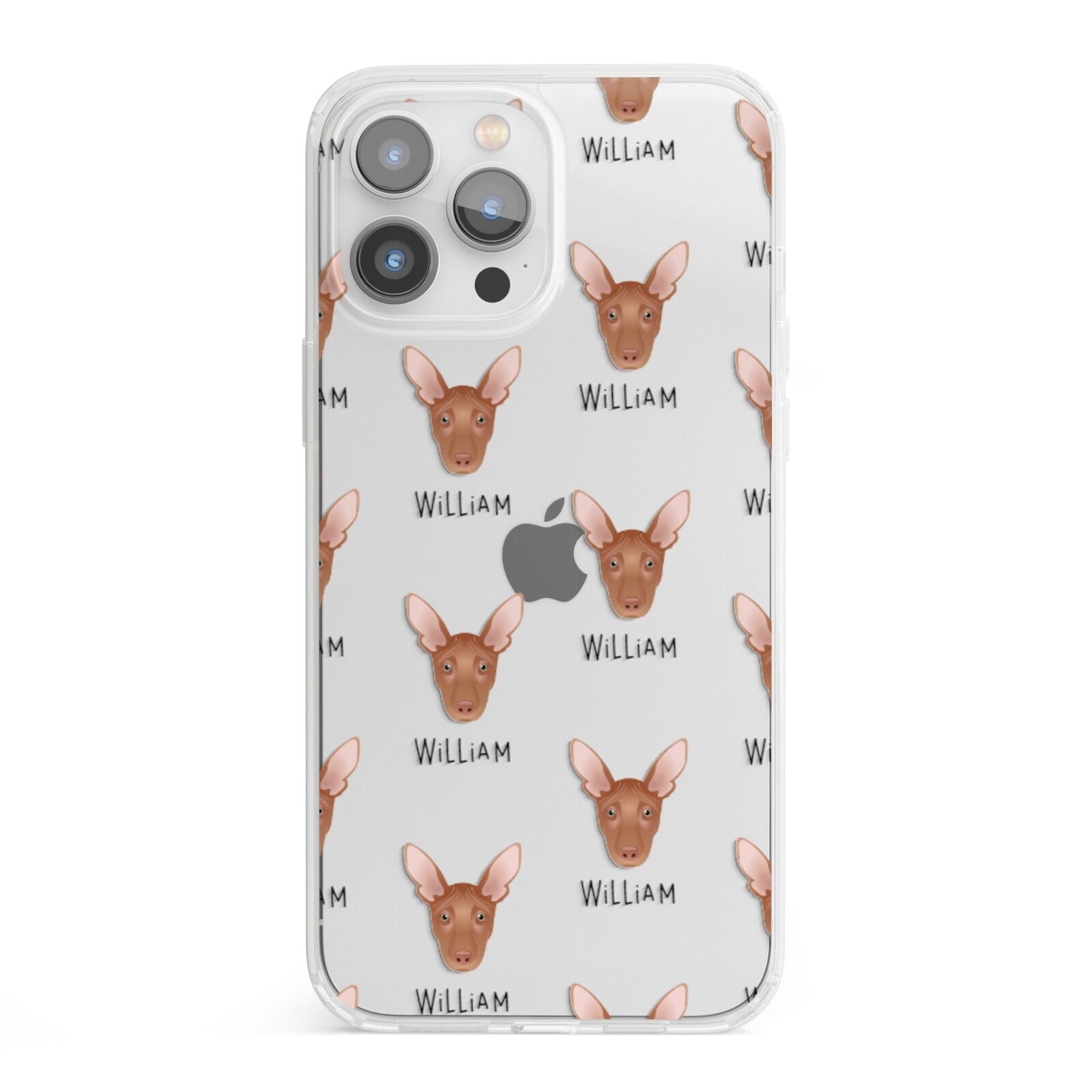 Pharaoh Hound Icon with Name iPhone 13 Pro Max Clear Bumper Case