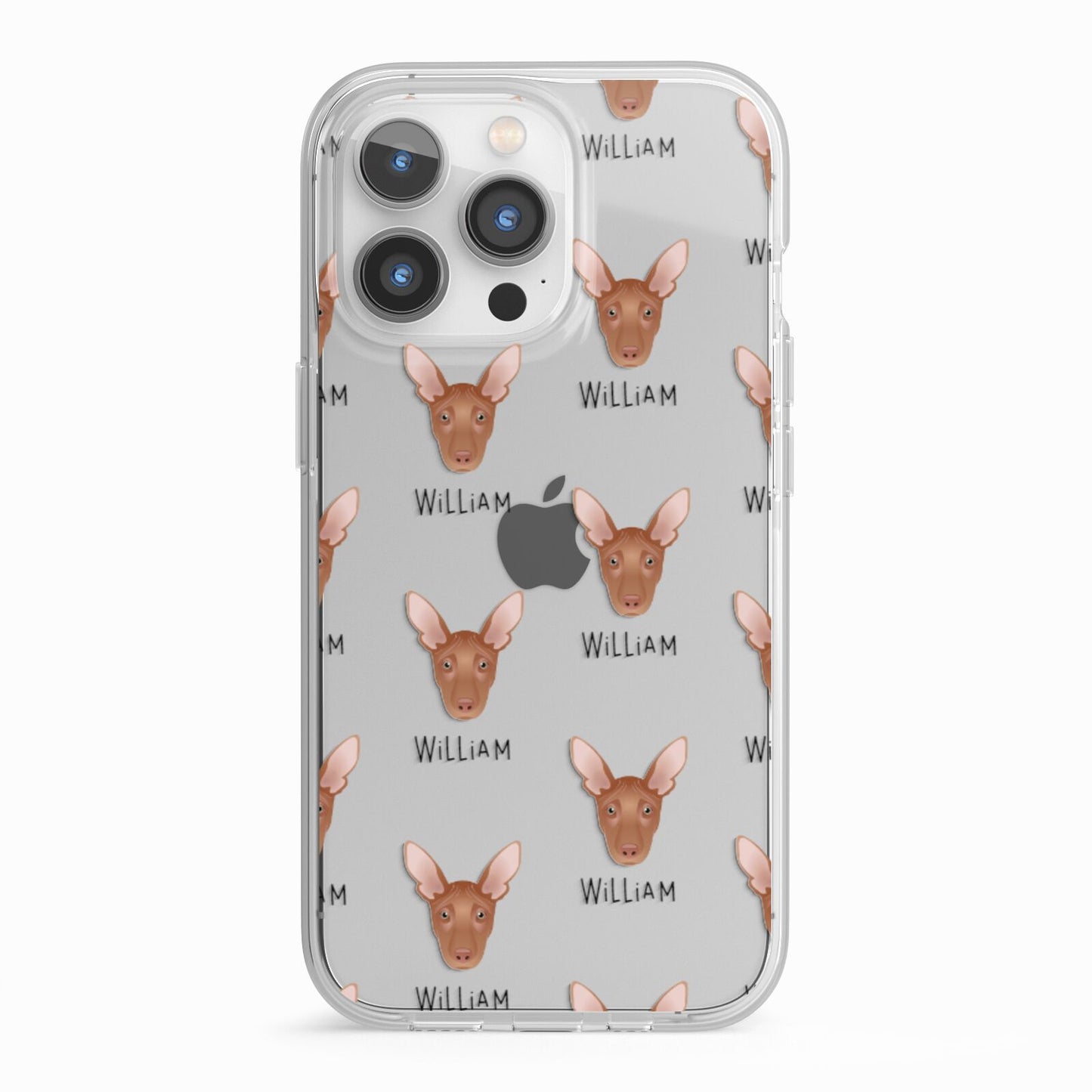 Pharaoh Hound Icon with Name iPhone 13 Pro TPU Impact Case with White Edges