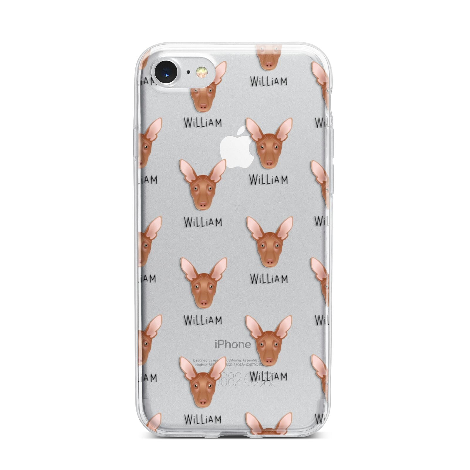 Pharaoh Hound Icon with Name iPhone 7 Bumper Case on Silver iPhone