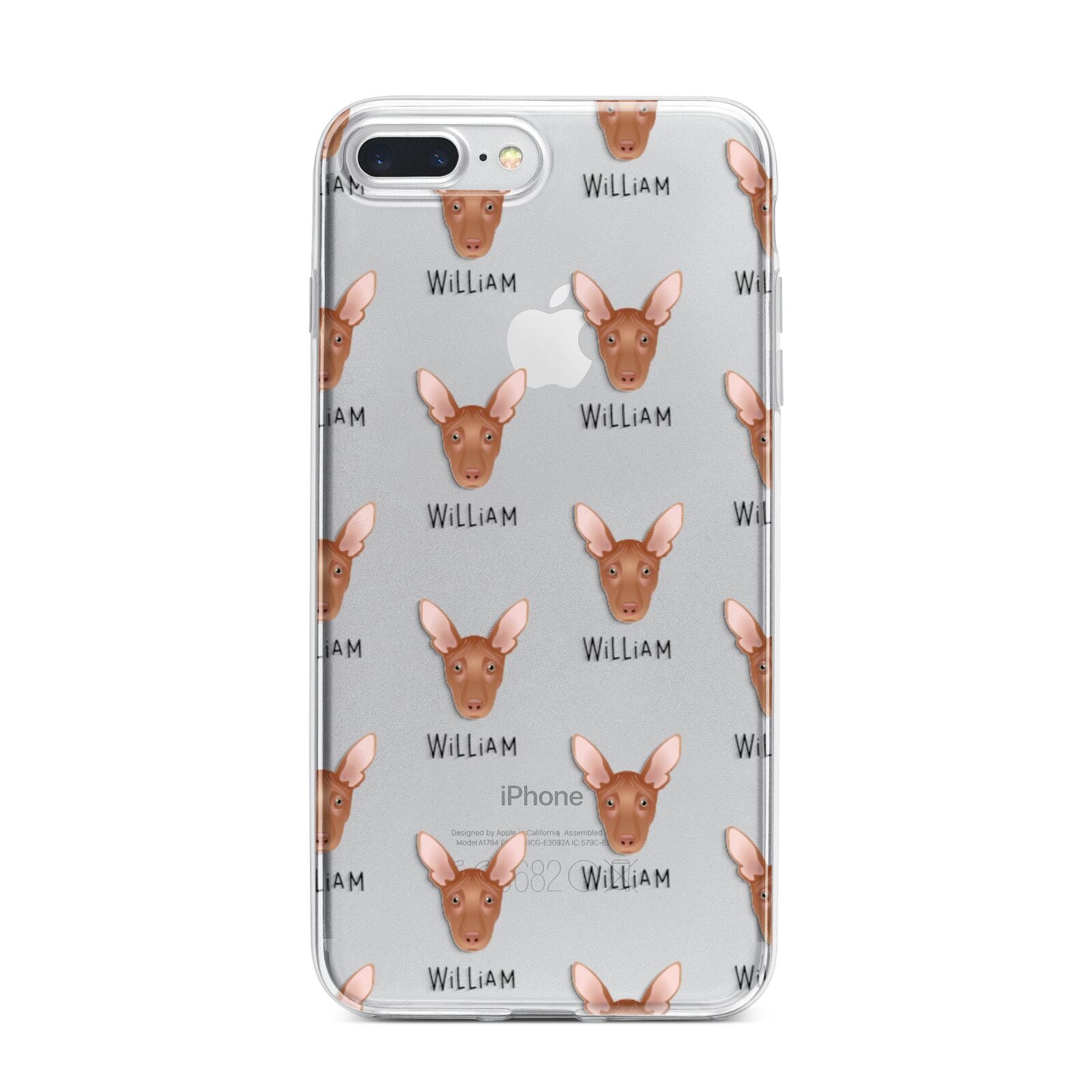 Pharaoh Hound Icon with Name iPhone 7 Plus Bumper Case on Silver iPhone