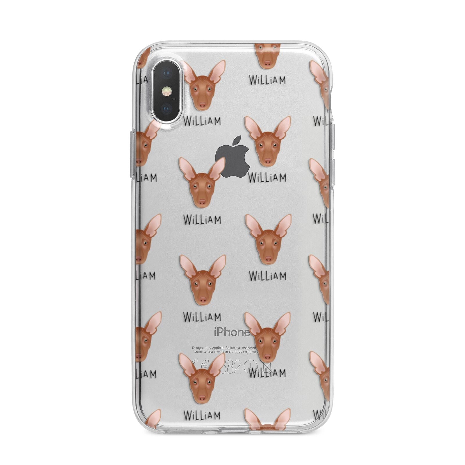 Pharaoh Hound Icon with Name iPhone X Bumper Case on Silver iPhone Alternative Image 1