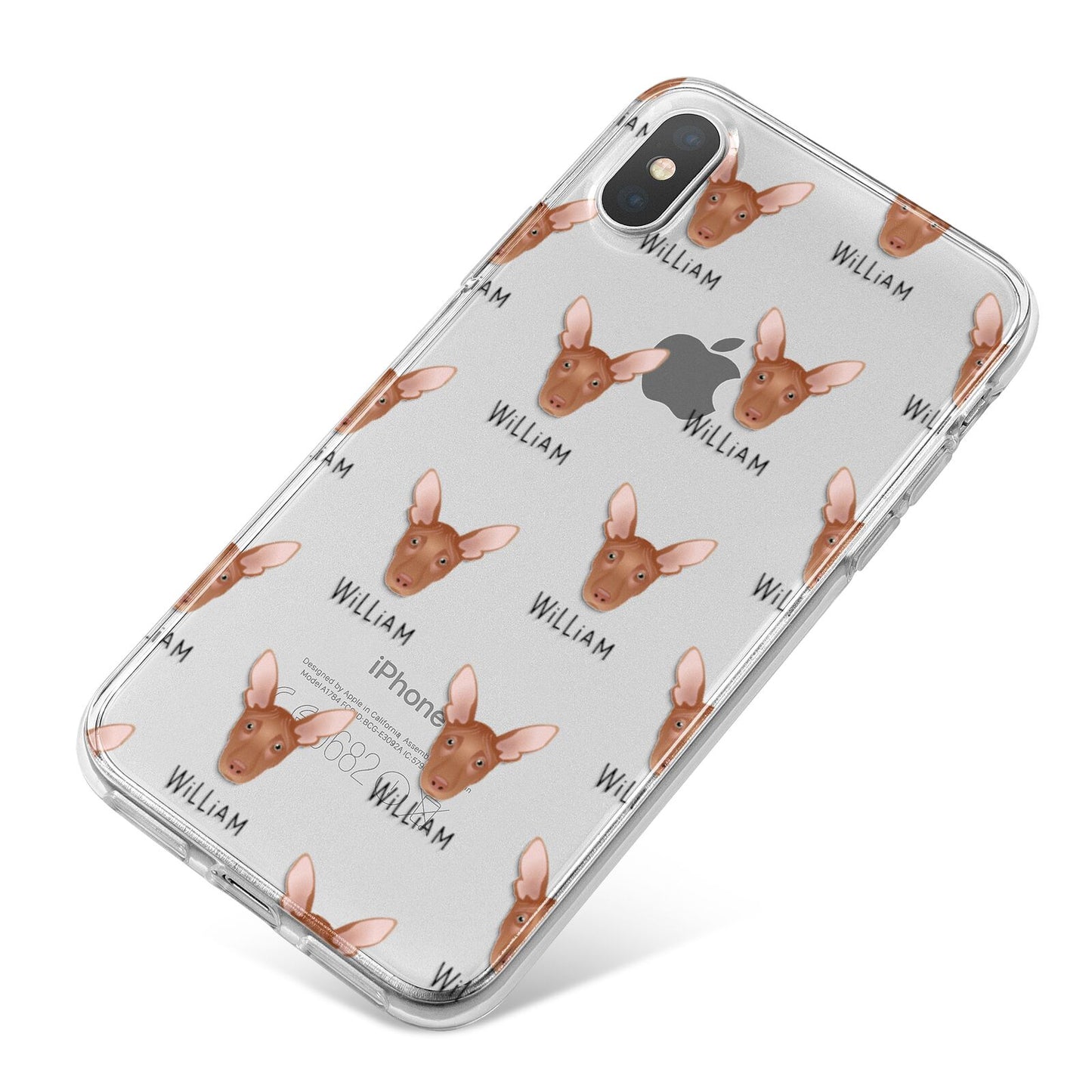 Pharaoh Hound Icon with Name iPhone X Bumper Case on Silver iPhone