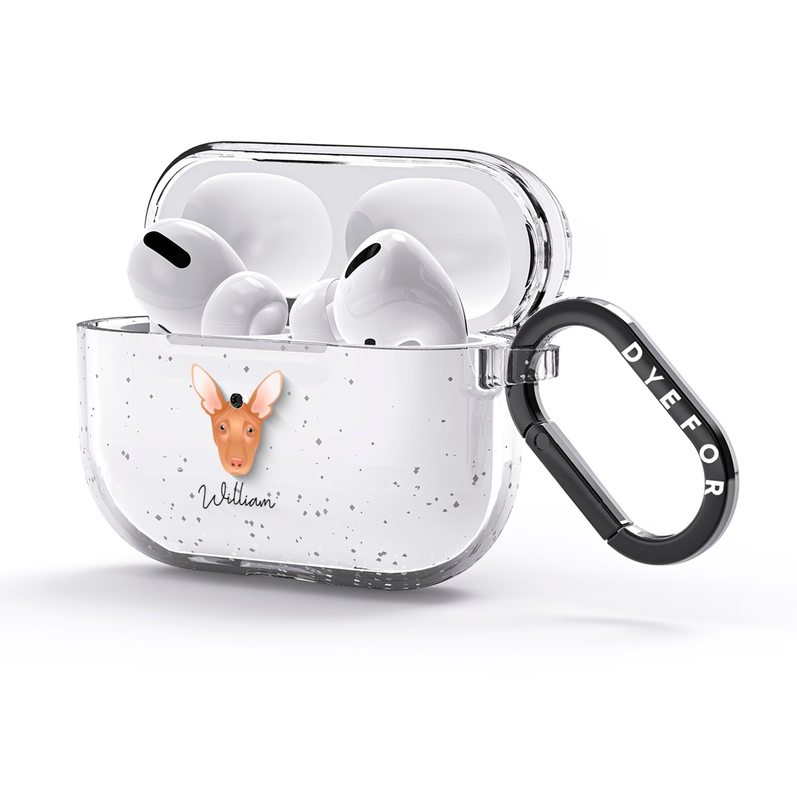 Pharaoh Hound Personalised AirPods Glitter Case 3rd Gen Side Image