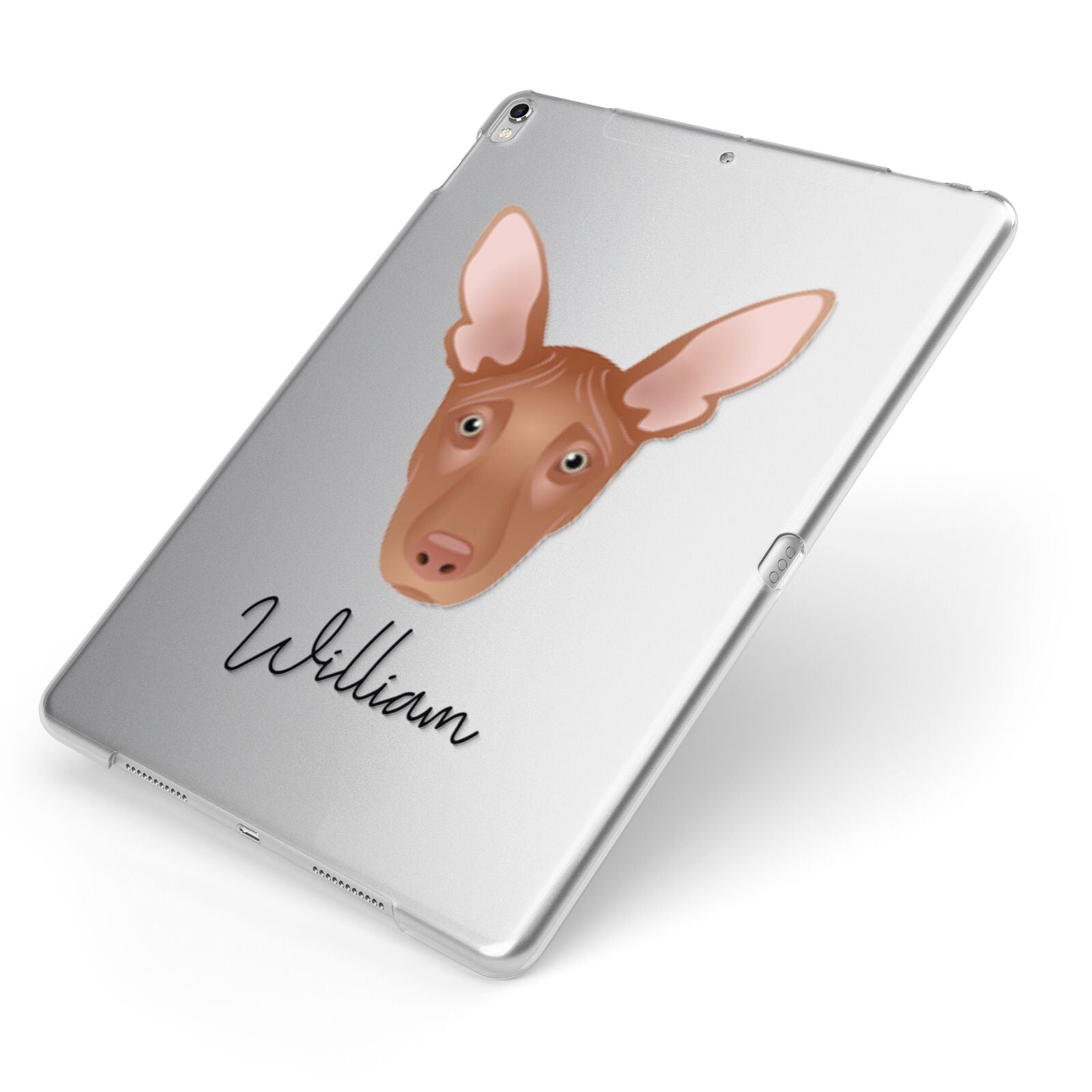 Pharaoh Hound Personalised Apple iPad Case on Silver iPad Side View