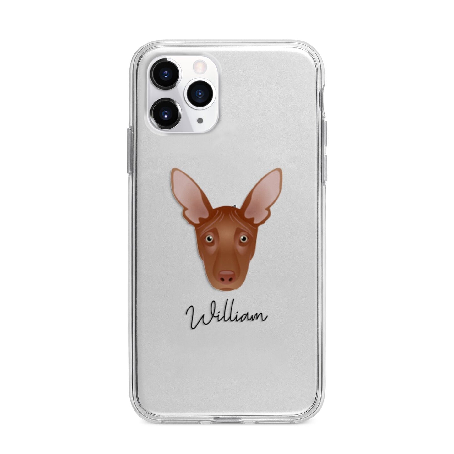 Pharaoh Hound Personalised Apple iPhone 11 Pro in Silver with Bumper Case
